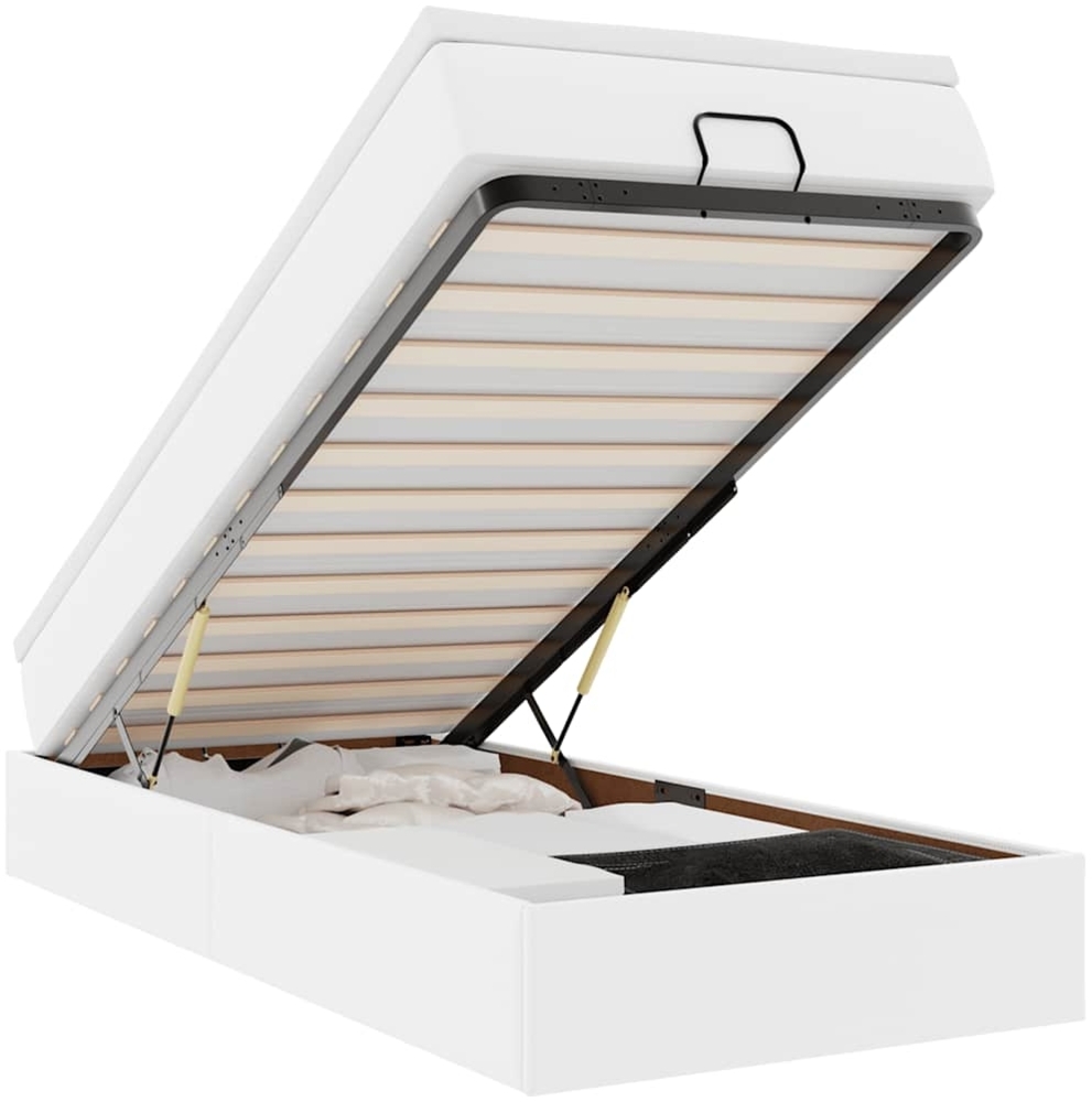vidaXL Ottoman-Bett mit Matratze Weiß 90x200 cm Kunstleder 3311017 Bild 1