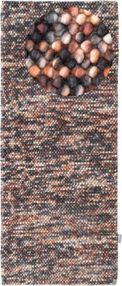 Morgenland Wollteppich - Filzkugel - Mosaik - läufer - 200 x 80 - Mehrfarbig Bild 1