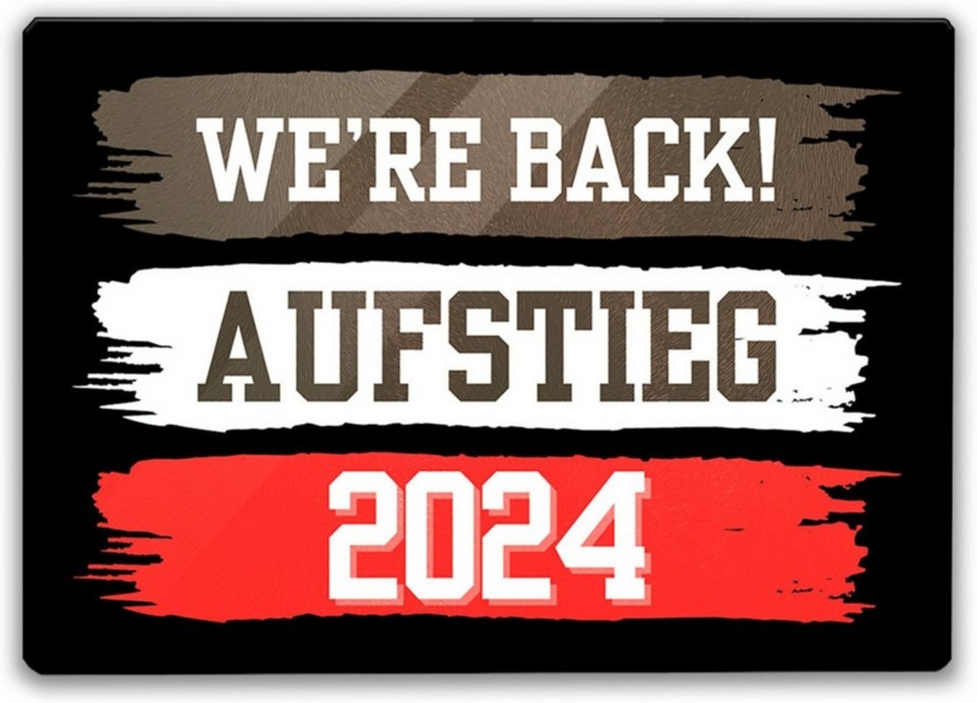 speecheese Schneidebrett St Pauli Aufstieg 2024 Schneidebrett aus Glas mit Spruch We're back Bild 1