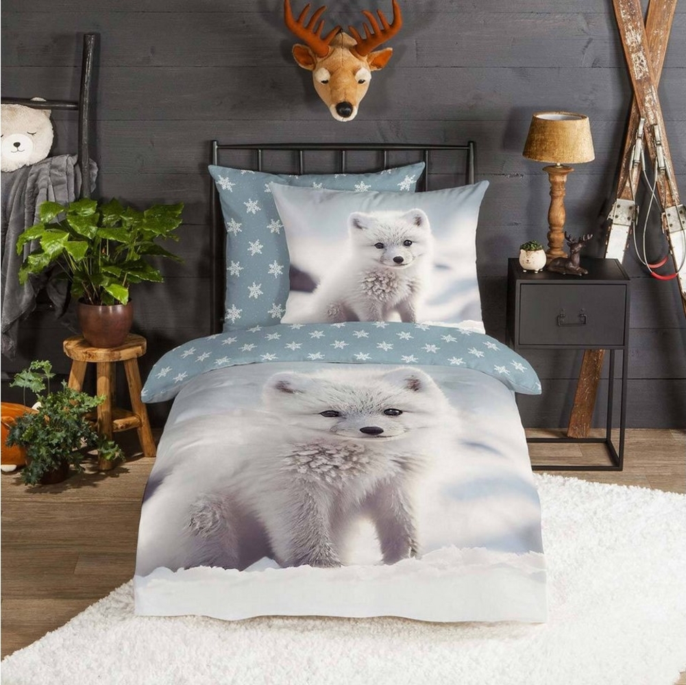 TRAUMSCHLAF Bettwäsche Polarfuchs, Flanell, 2 teilig, besonders weich und warm Bild 1