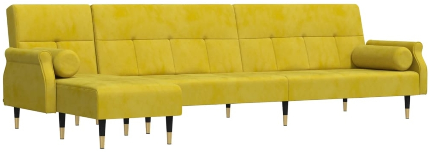 vidaXL Schlafsofa in L-Form Gelb 271x140x70 cm Samt 3157225 Bild 1