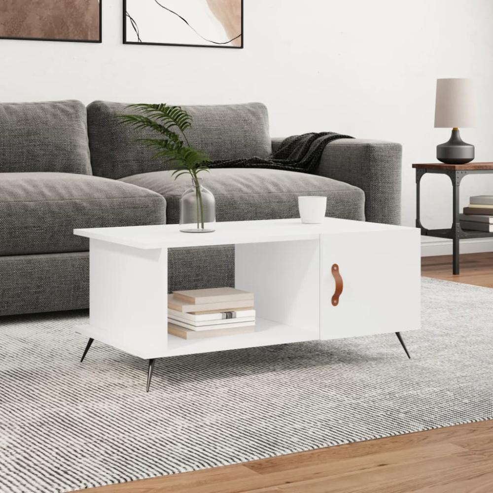 vidaXL Couchtisch Weiß 90x50x40 cm Holzwerkstoff 829460 Bild 1