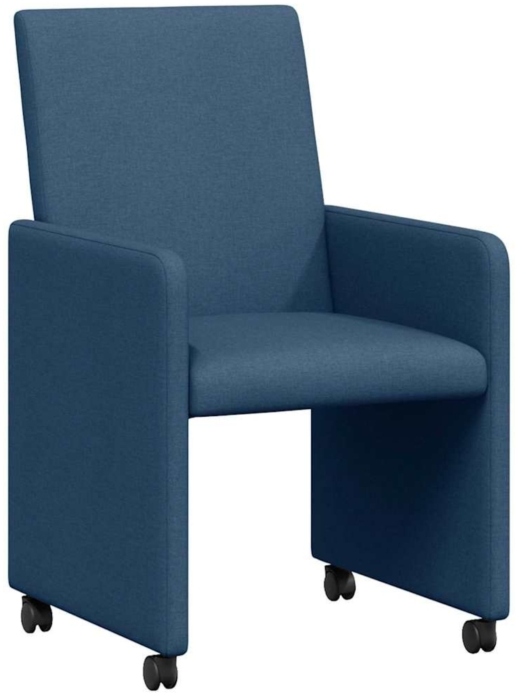 vidaXL Esszimmerstühle mit Rollen 2 pcs Blau 57 x 66 x 94 cm Stoff 42017815 Bild 1