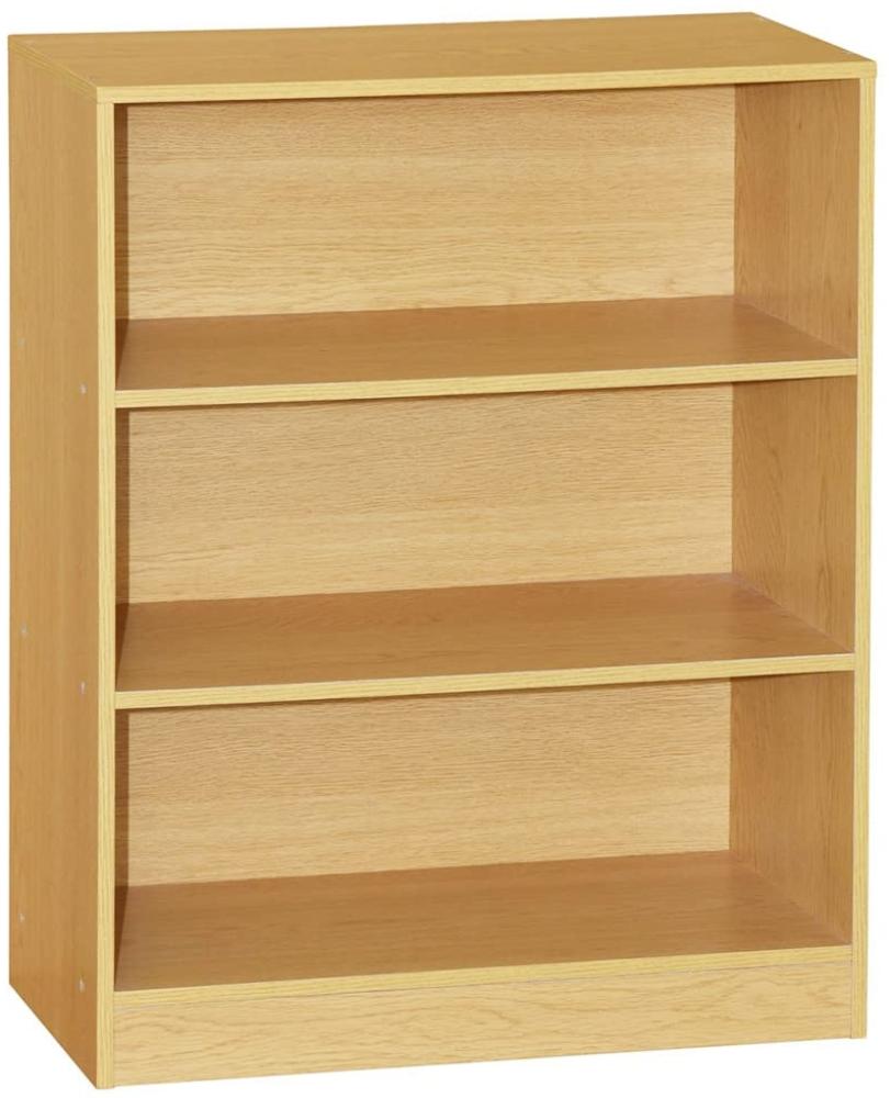 Vida Designs Cambridge Bücherregal mit 3 Ebenen, niedrig, Eiche, Holz-Regaleinheit für Büro, Wohnzimmermöbel, 75 x 60 x 24 cm Bild 1