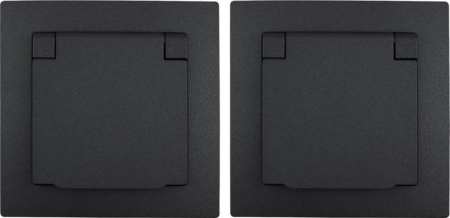 Schutzkontakt-Steckdose McPower ''Flair'', 250V~/16A, UP, IP44, anthrazit,2er-Pack Bild 1