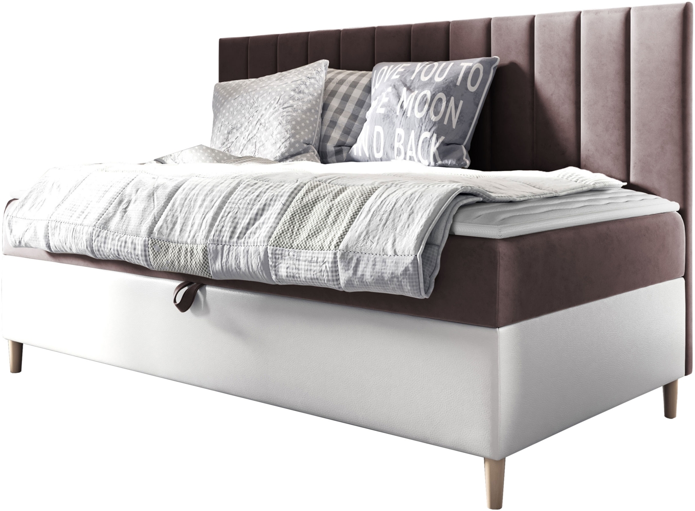 Boxspringbett Chapeni 'Junior 2' , rosa, 100 x 200 cm Bild 1