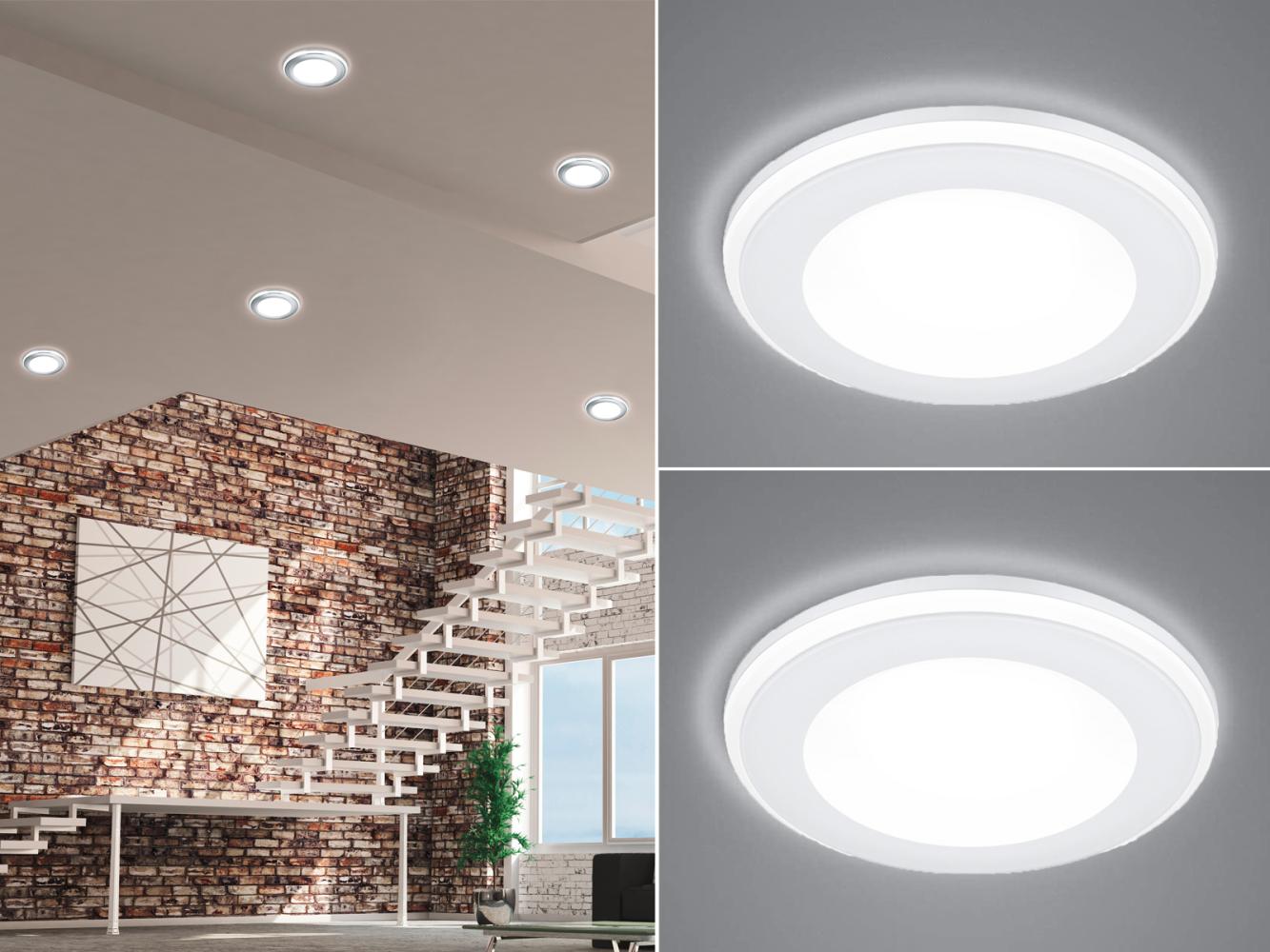 TRIO Leuchten LED Einbaustrahler, LED fest integriert, Warmweiß, Deckeneinbauleuchten 2er Set, Einbau Decken-spot Weiß für die Decke Bild 1