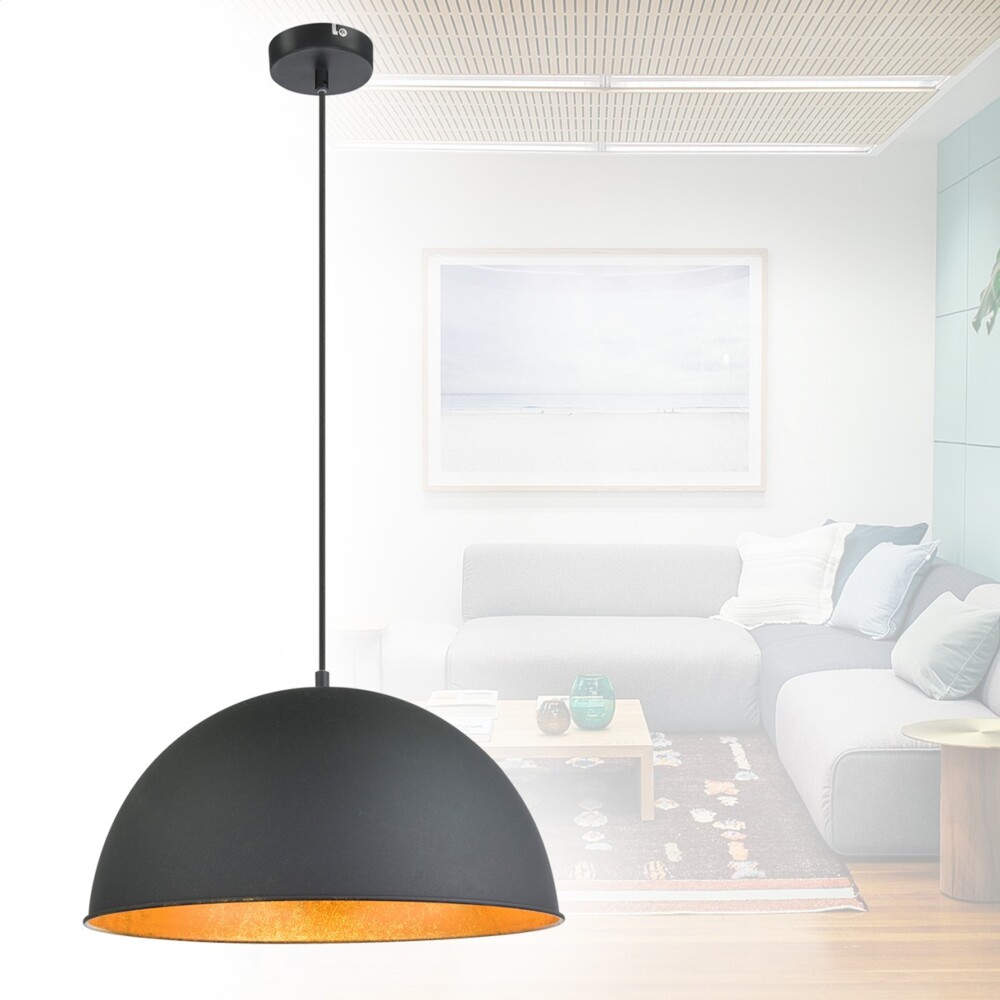 Hängelampe Esszimmer Hängeleuchte Küche Pendelleuchte schwarz gold Küchenlampe Bild 1