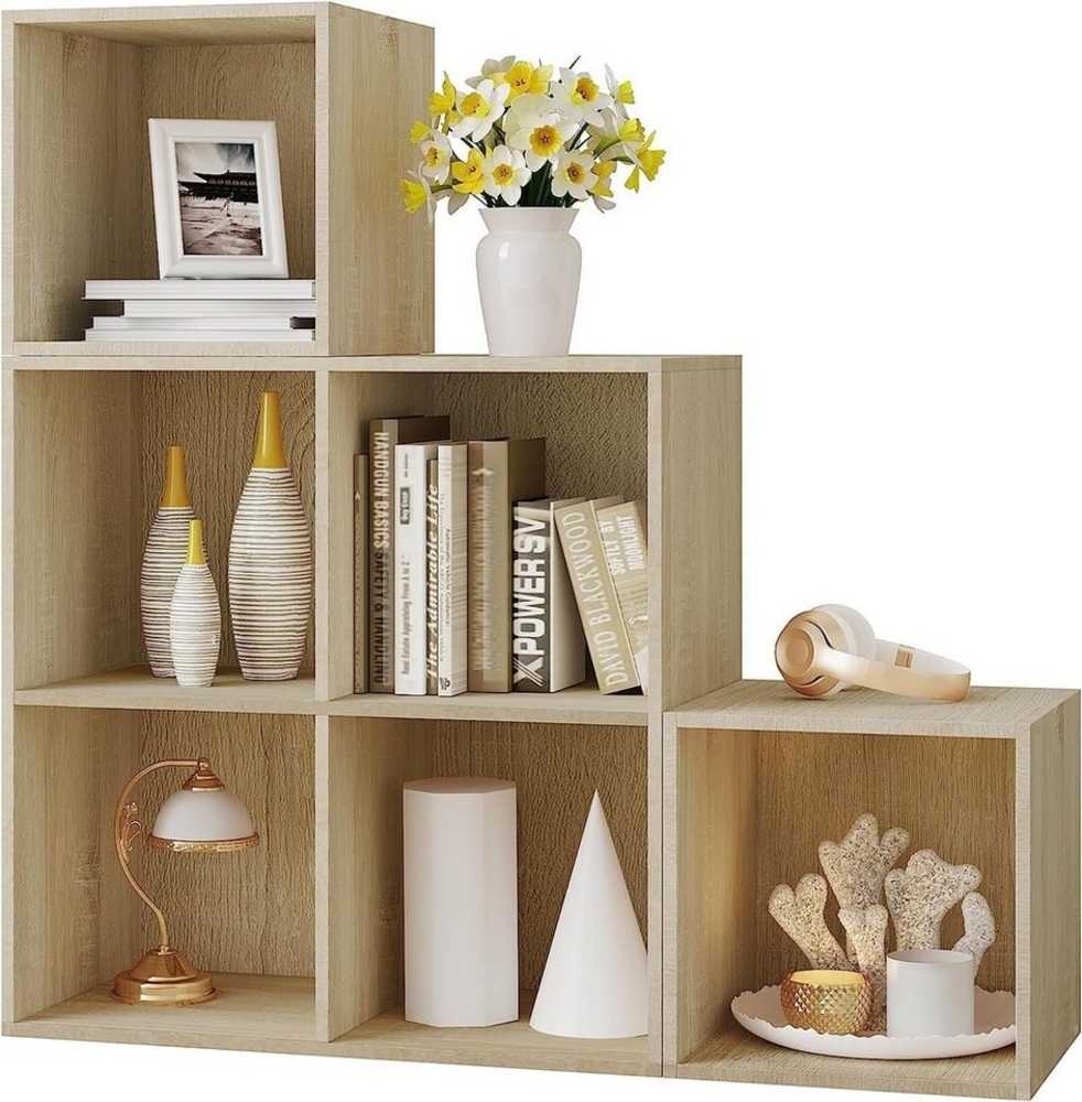 Woltu Bücherregal, 1-tlg, Würfelregal Schrank mit 6 Fächern, 90 x 90 x 30 cm Bild 1