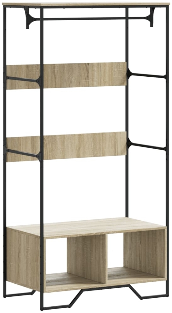 vidaXL Kleiderständer Sonoma-Eiche 90x50x180 cm Holzwerkstoff 848670 Bild 1