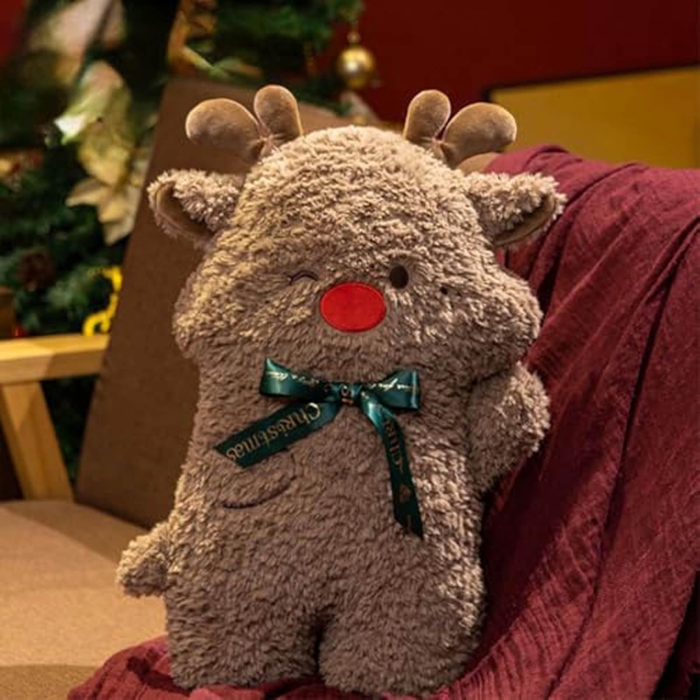 1 Stück - Plüsch-Weihnachtskissen, weich gefülltes Weihnachtskissen, weiches Plüschkissen für das Schlafzimmersofa (45 cm) Bild 1