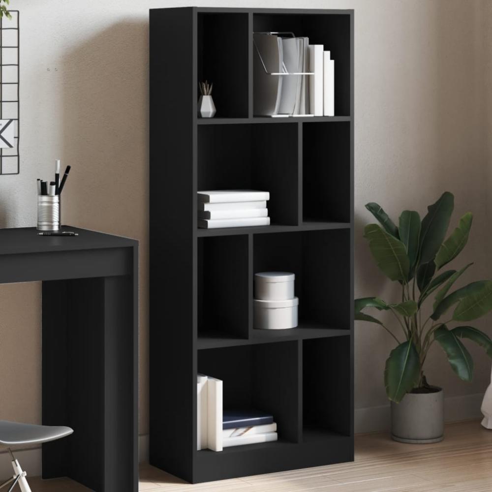 vidaXL Bücherregal Schwarz 57x28,5x141 cm Holzwerkstoff 847997 Bild 1