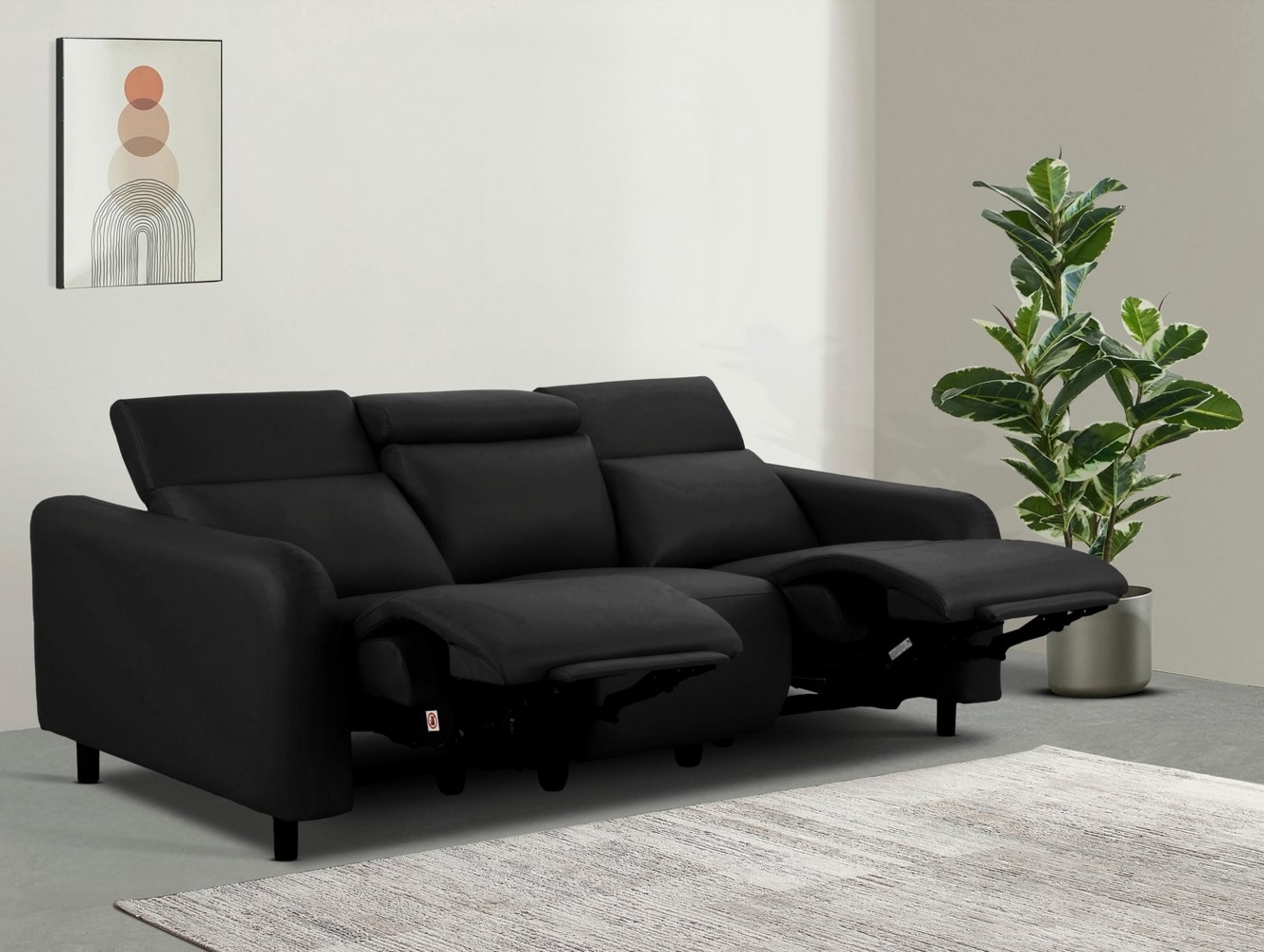 Home affaire 3-Sitzer SKAANE Lederoptik, 229 cm, manuelle-u. elektrische Relaxfunktion, Relax-Funktion in 2 Sitzen, Kopfteilverstellung, Federkernpolsterung Bild 1