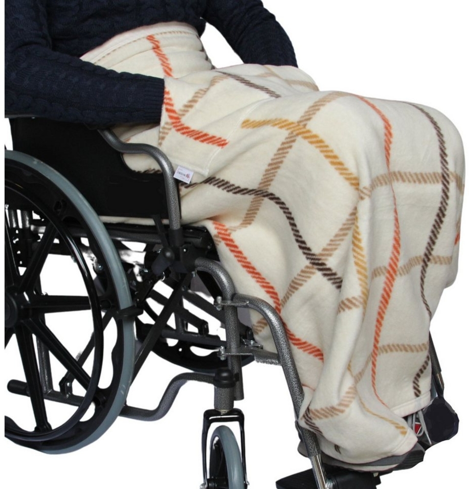 Outdoordecke Rollstuhldecke DECKE für ROLLSTUHL Beindecke Rollstuhlfahrer Kniedecke, Seniori, 3. Ecru - Gitter Bild 1
