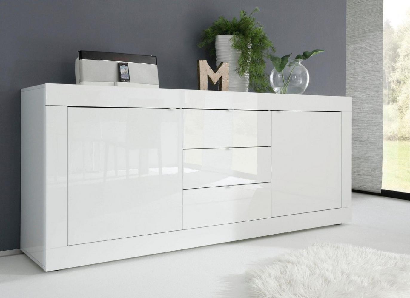 Sideboard 'BASIC' Kommode, weiß lackiert, 210 cm Bild 1