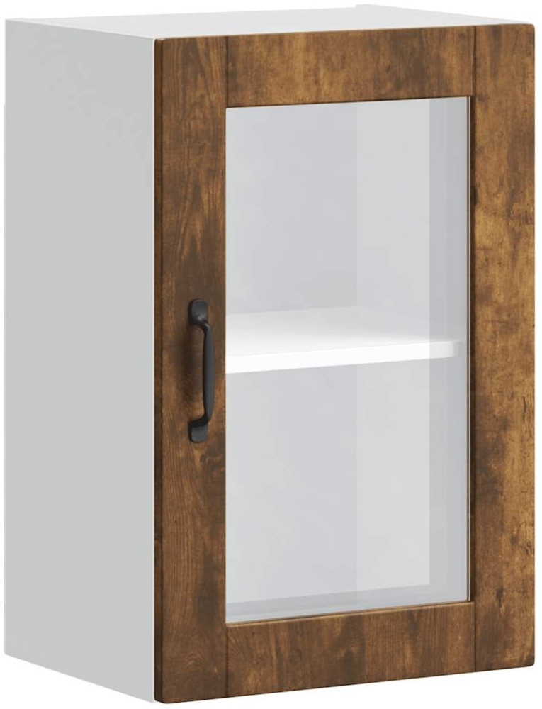 vidaXL Küchen-Hängeschrank mit Glastür Porto Räuchereiche 854012 Bild 1