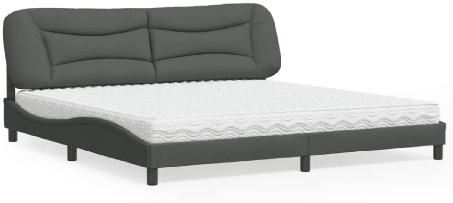 vidaXL Bett mit Matratze Dunkelgrau 200x200 cm Stoff 3208556 Bild 1