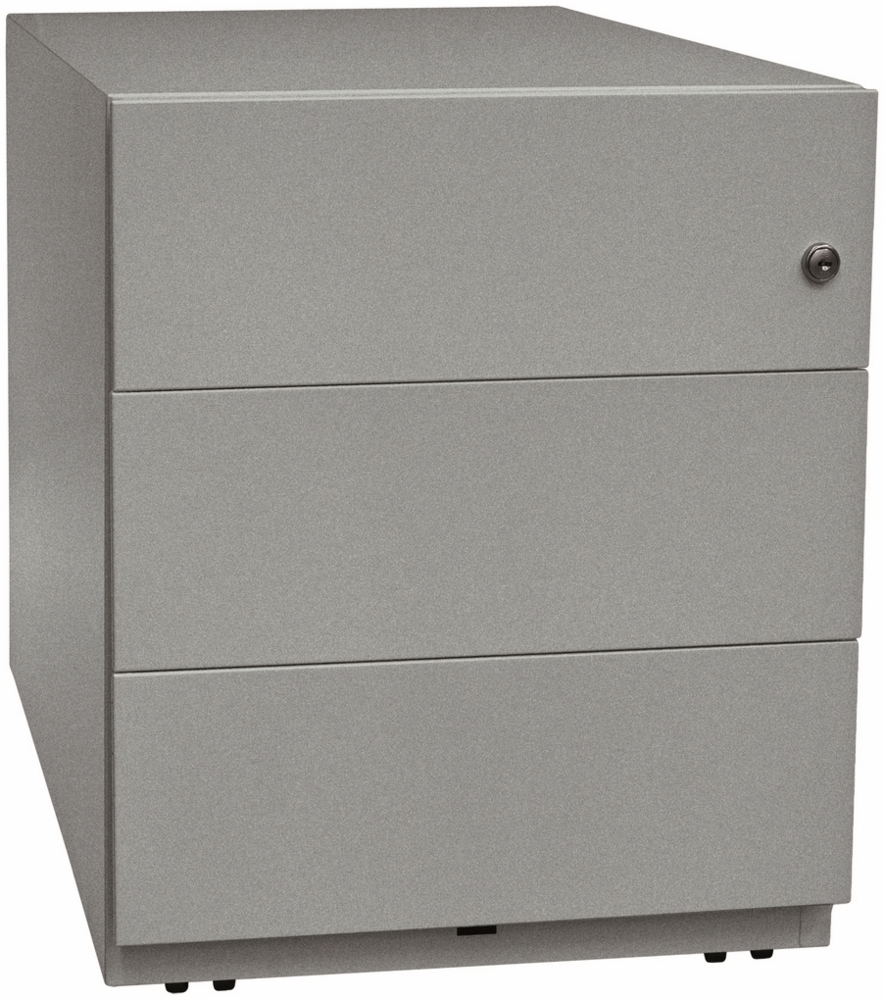 BISLEY Note Rollcontainer mit 3 Schüben aus Metall abschließbar in silber - Bürocontainer mit Schloss für DIN A4 Dokumente, Kleinteile & Büromaterial, Container für Büro & Homeoffice auf Rollen, NWA59M7SSS-355 Bild 1