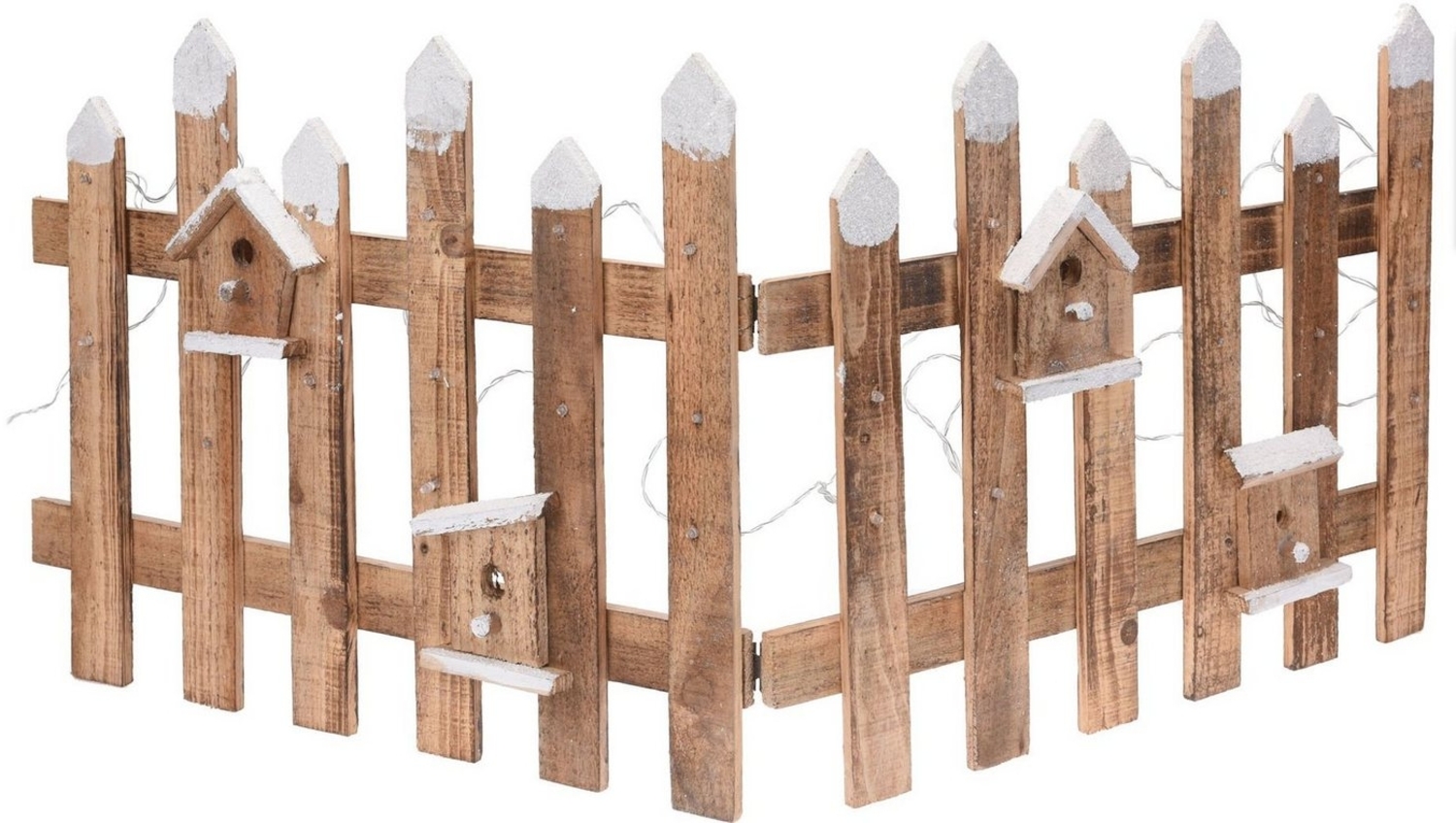 Spetebo LED Dekofigur Deko Zaun mit LED Beleuchtung - 100 x 40 cm, An / Aus, LED, warmweiß, Gartenzaun warmweiß beleuchtet in Winter-Optik Bild 1