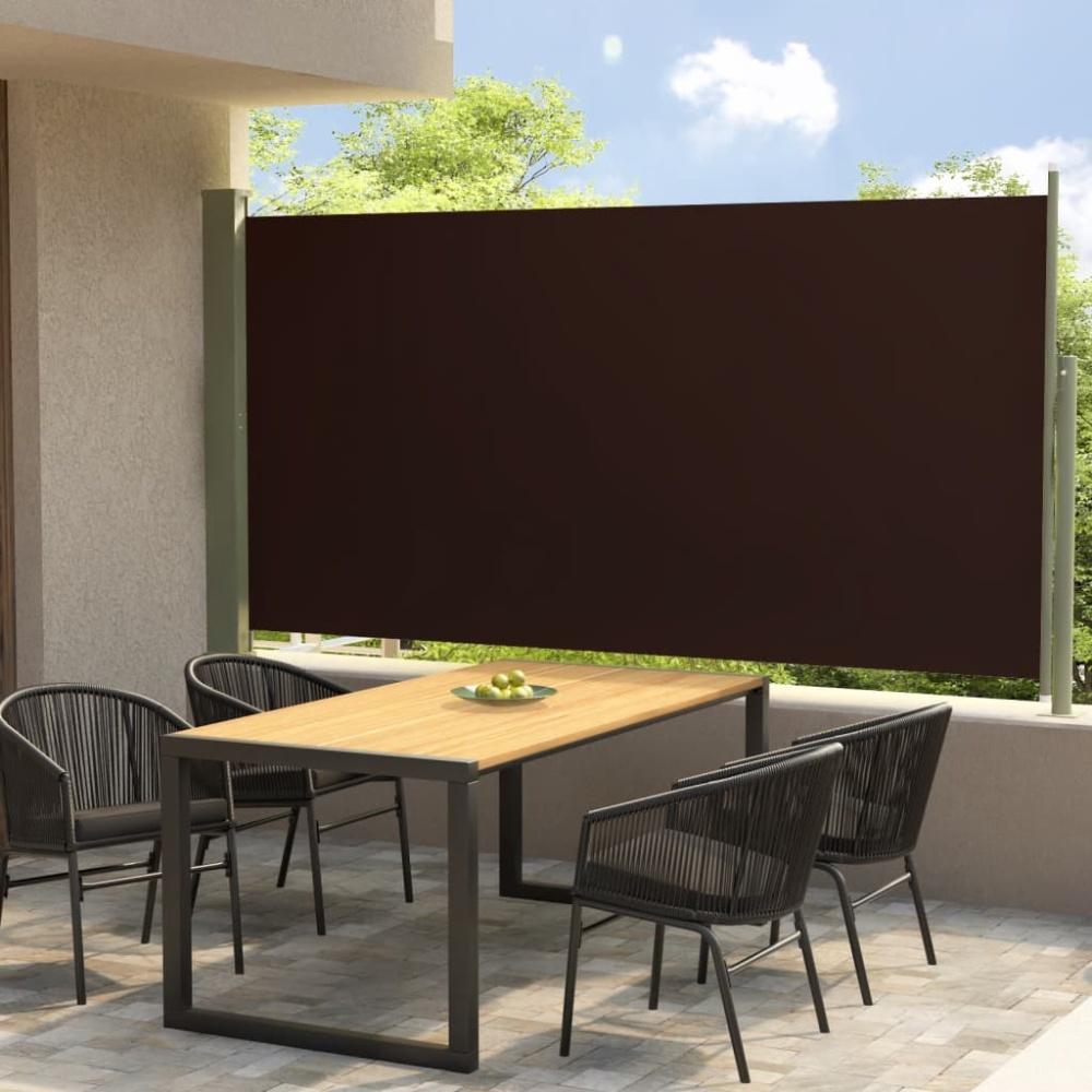 vidaXL Seitenmarkise Ausziehbar 160x300 cm Braun Bild 1