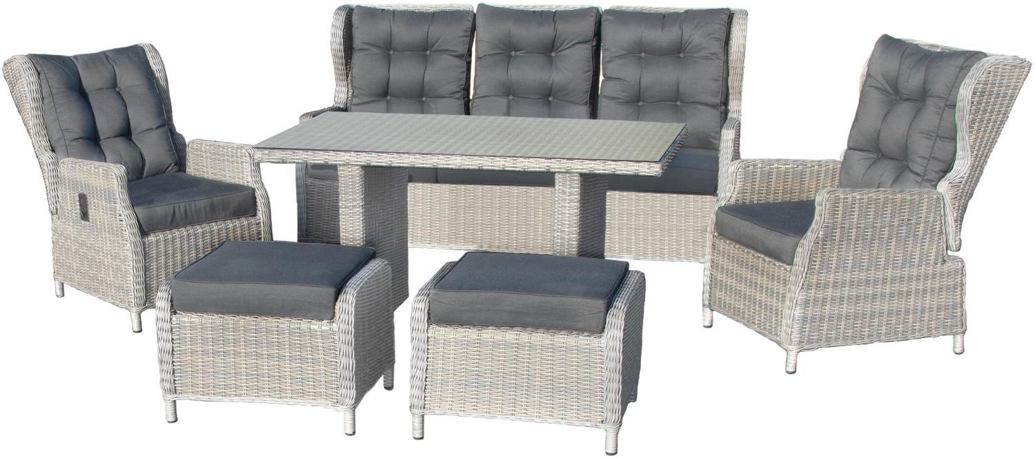 Bellavista Canelli Dininglounge, Polyrattan, grau, für 7 Personen Bild 1