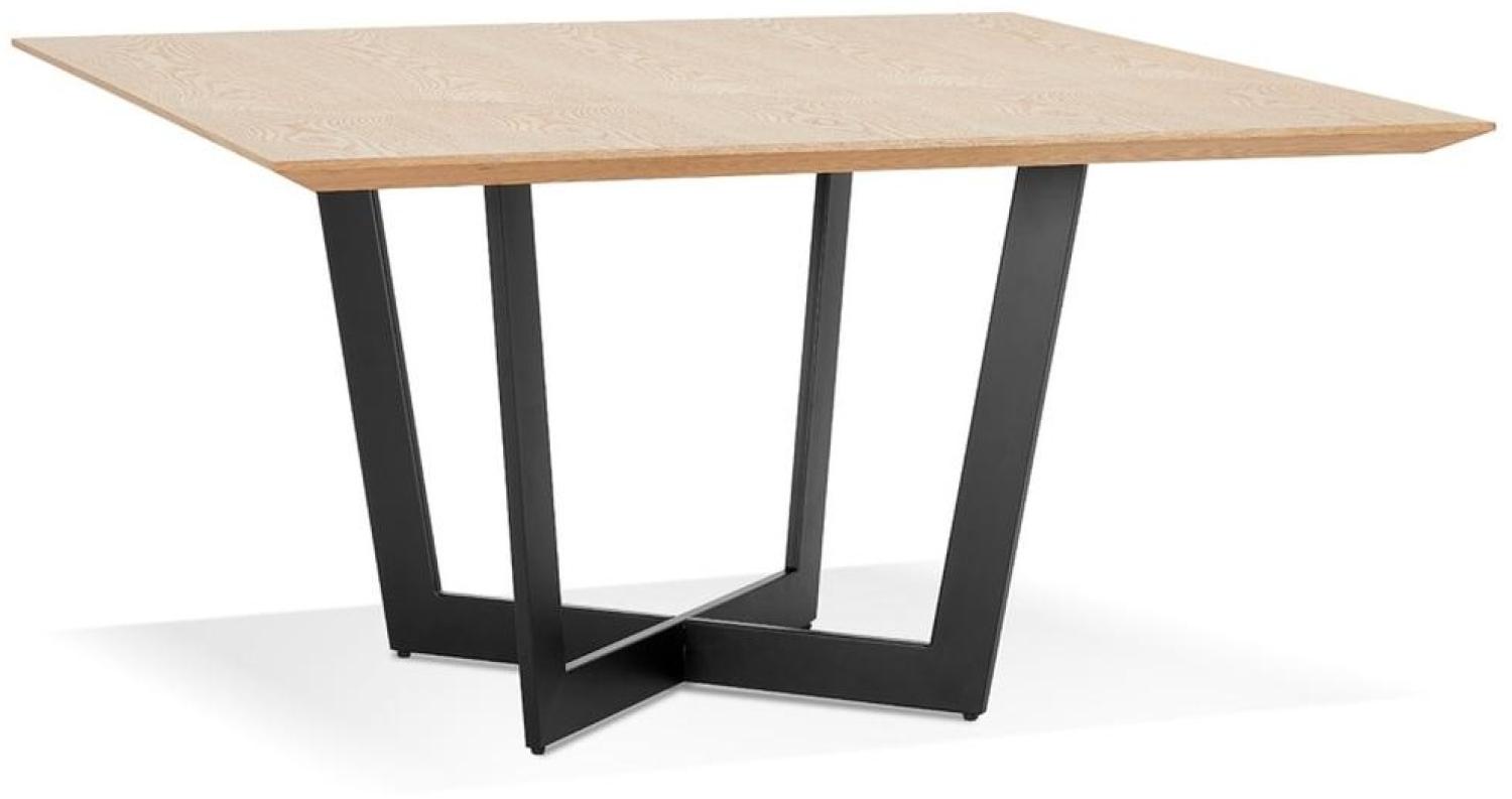 Kadima Design Quadratischer Esstisch, 140 cm, Holzplatte, Metallgestell. Beige Bild 1