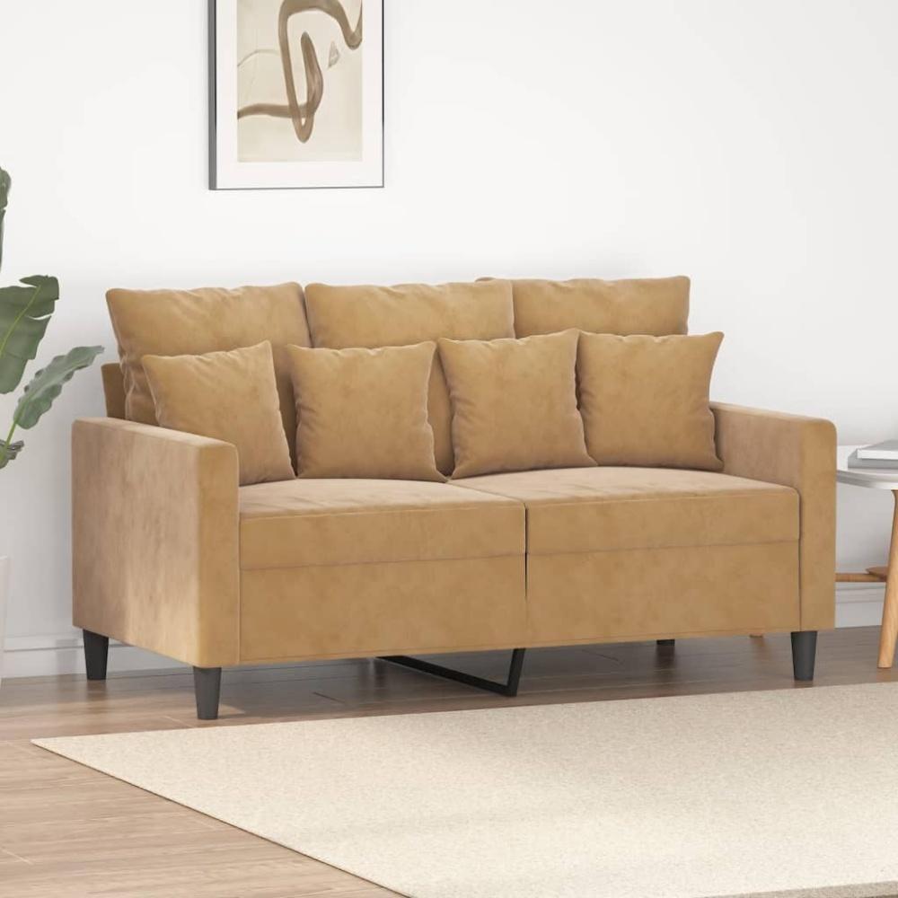 vidaXL 2-Sitzer-Sofa Braun 120 cm Samt Bild 1