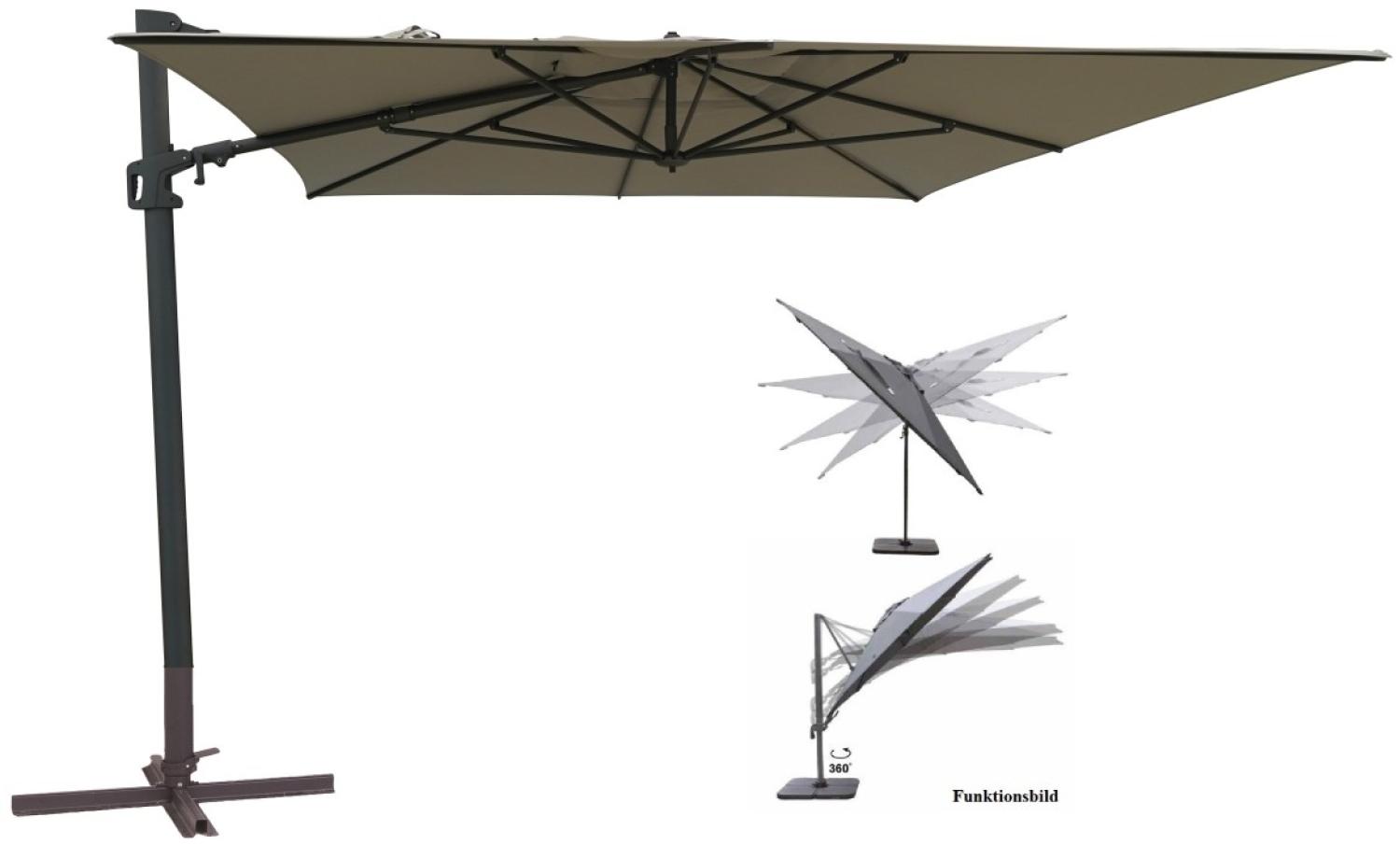 MALTA Alu-Ampelschirm neig- & drehbar Gartenschirm 3x4m ecru Bild 1