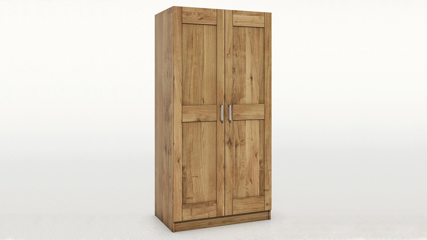 Kleiderschrank TONI 2 Schrank in Wildeiche teilmassiv 102 cm Bild 1