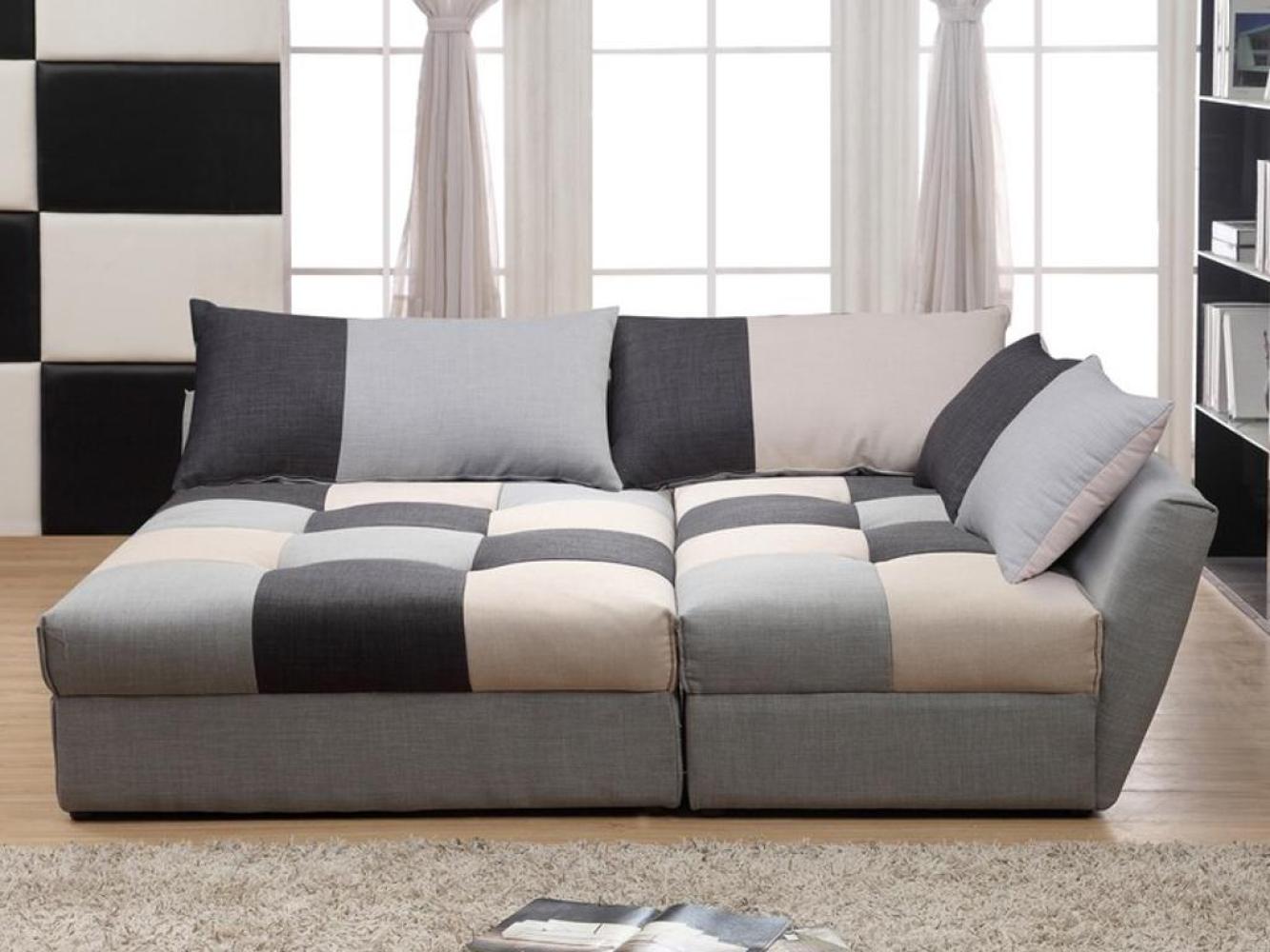 Vente-unique - Ecksofa mit Schlaffunktion - Stoff - Grau - Ecke Rechts - ROMANE Bild 1