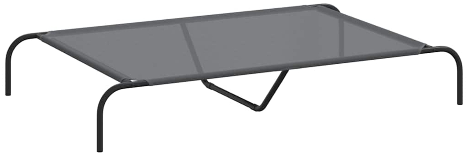 vidaXL Hundebett Erhöht Grau 130x80x20 cm Textilene und Stahl 42000844 Bild 1