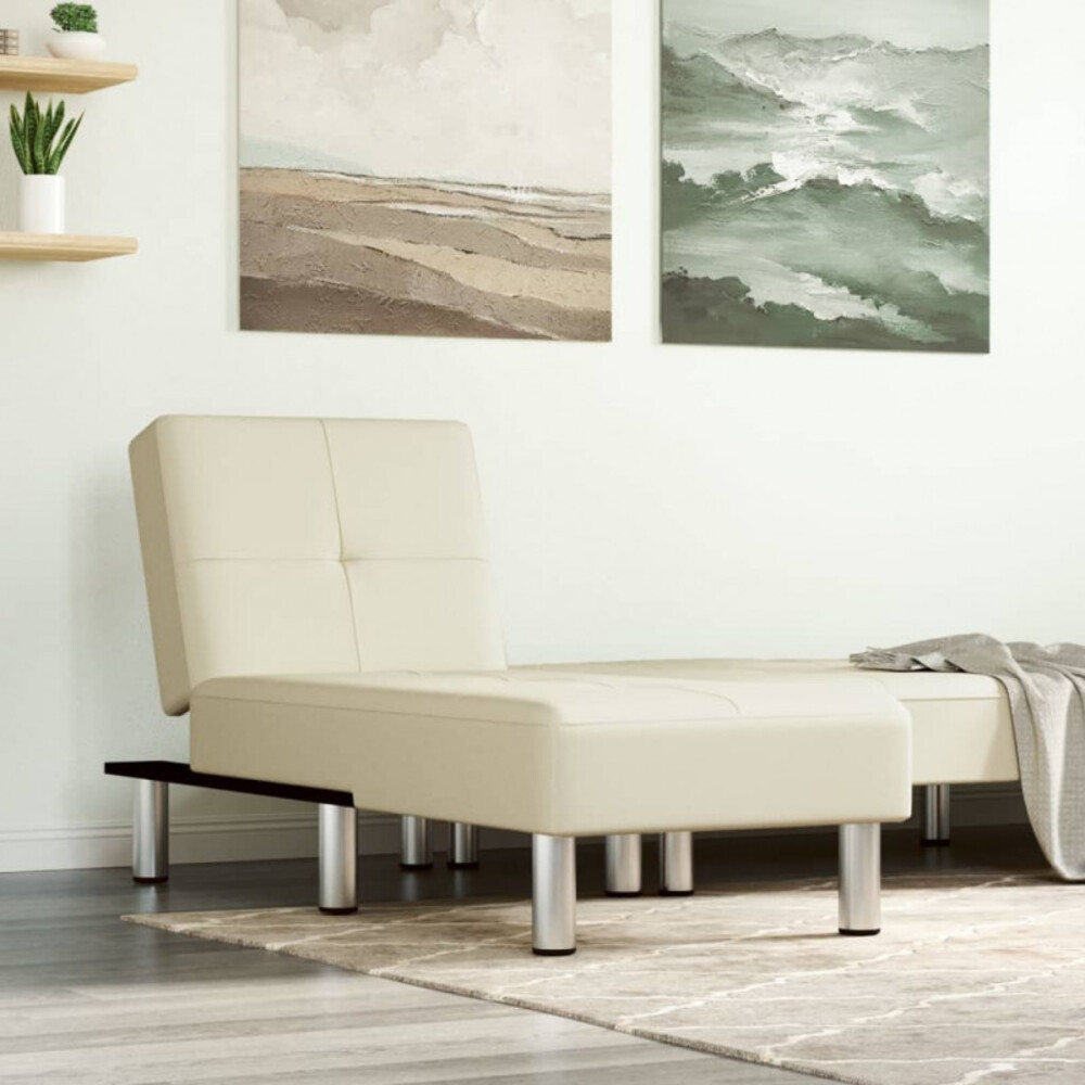 Chaiselongue Creme Kunstleder (Farbe: Creme) Bild 1