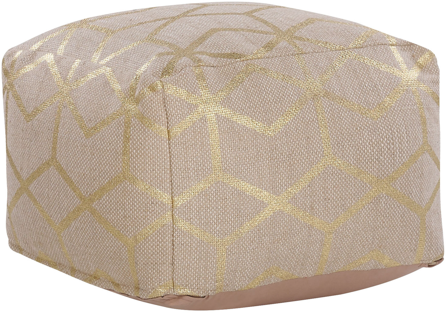 Pouf Jute beige / gold 67 x 67 cm MAMALA Bild 1