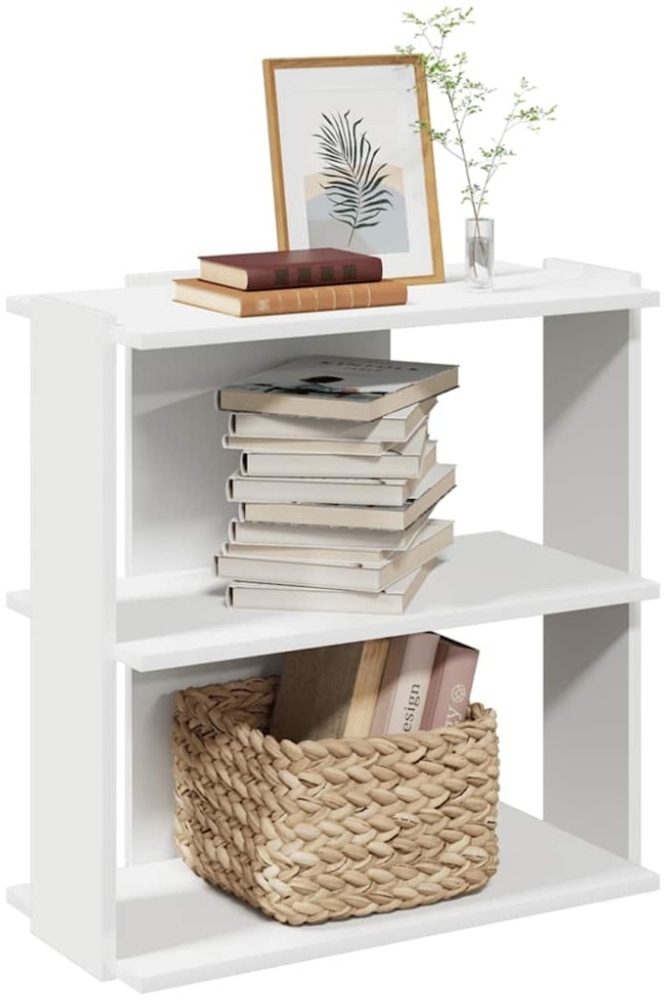 vidaXL Bücherregal 3 Böden Weiß 60x30x60 cm Holzwerkstoff Bild 1