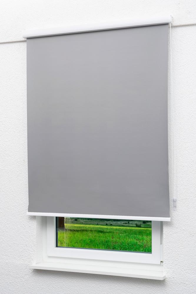 Lysel - Qualitätskassettenrollo abdunkelnd steingrau, (B x H) 40cm x 175cm in grau/steingrau Bild 1