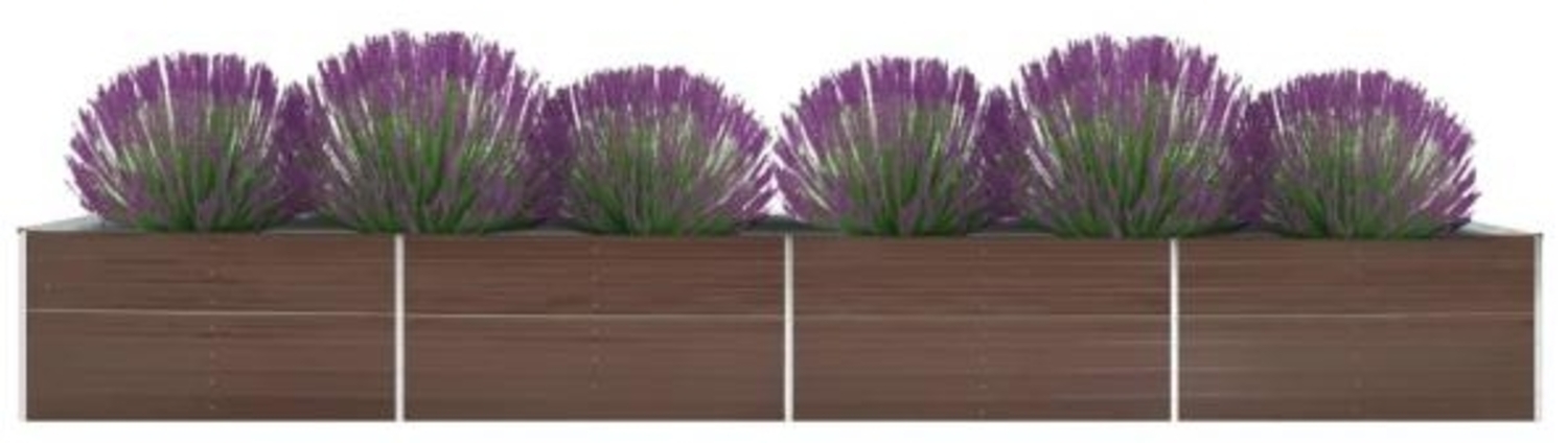 vidaXL Garten-Hochbeet Verzinkter Stahl 600x80x45 cm Braun 47074 Bild 1