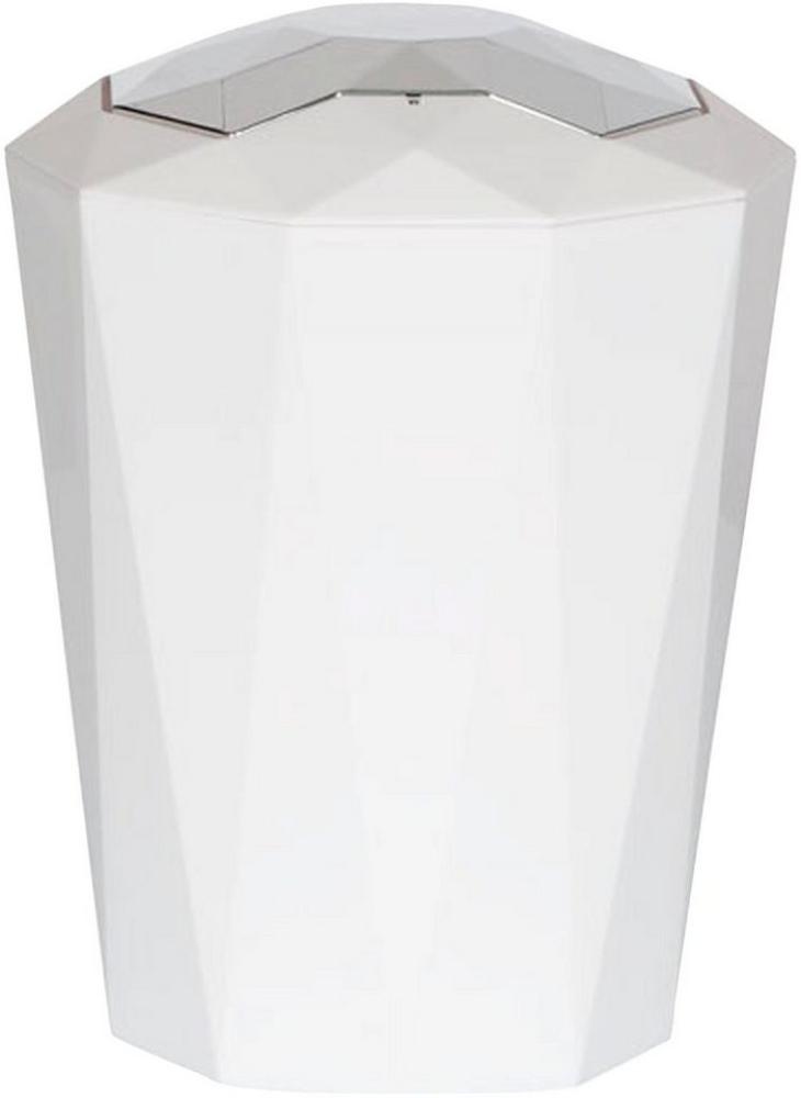 Spirella Design Kosmetikeimer "Crystal" mit Schwingdeckel 5 Liter (ØxH): 20,5 x 23 cm Weiss Bild 1