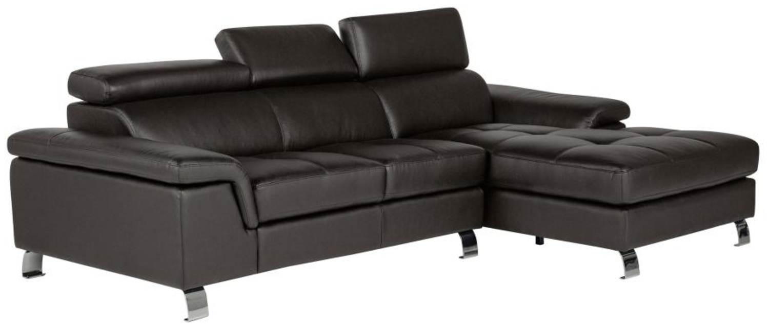 Vente-unique - Ecksofa Leder - Ecke Rechts - Braun - MISHIMA Bild 1
