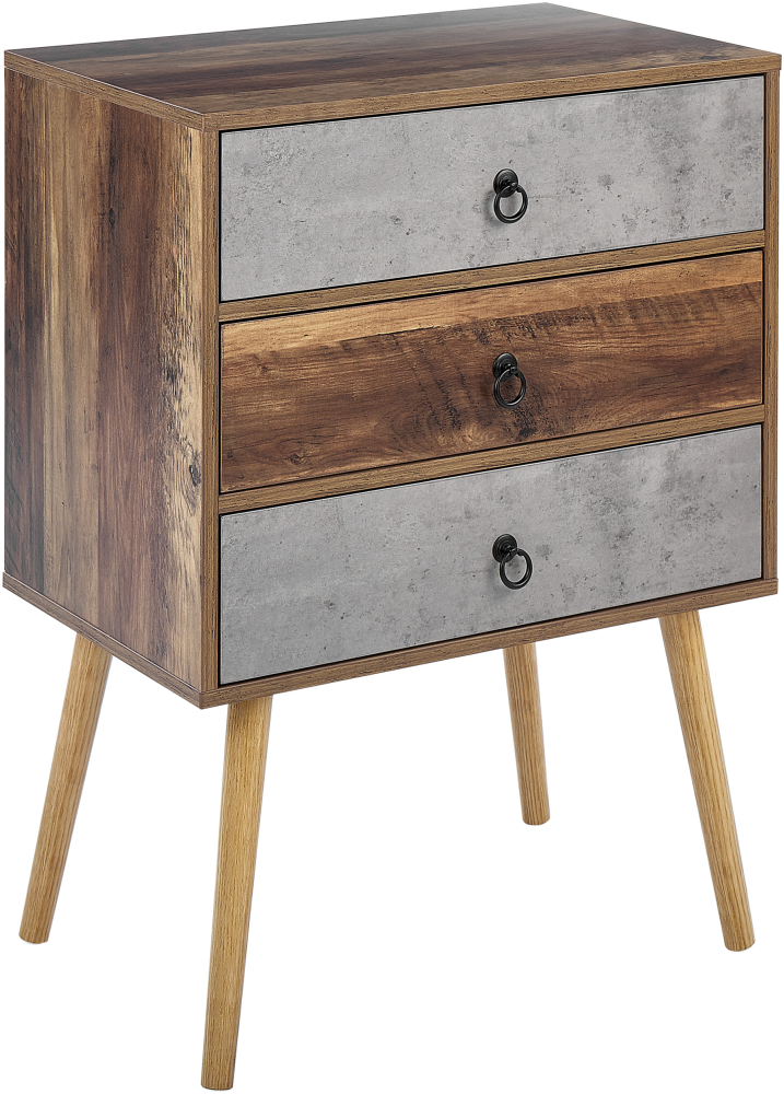 Sideboard dunkler Holzfarbton 3 Schubladen BATLEY Bild 1