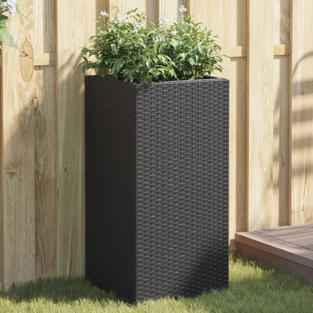 vidaXL Pflanzkübel 2 Stk. Schwarz 40 x 40 x 80 cm Poly Rattan 3210519 Bild 1