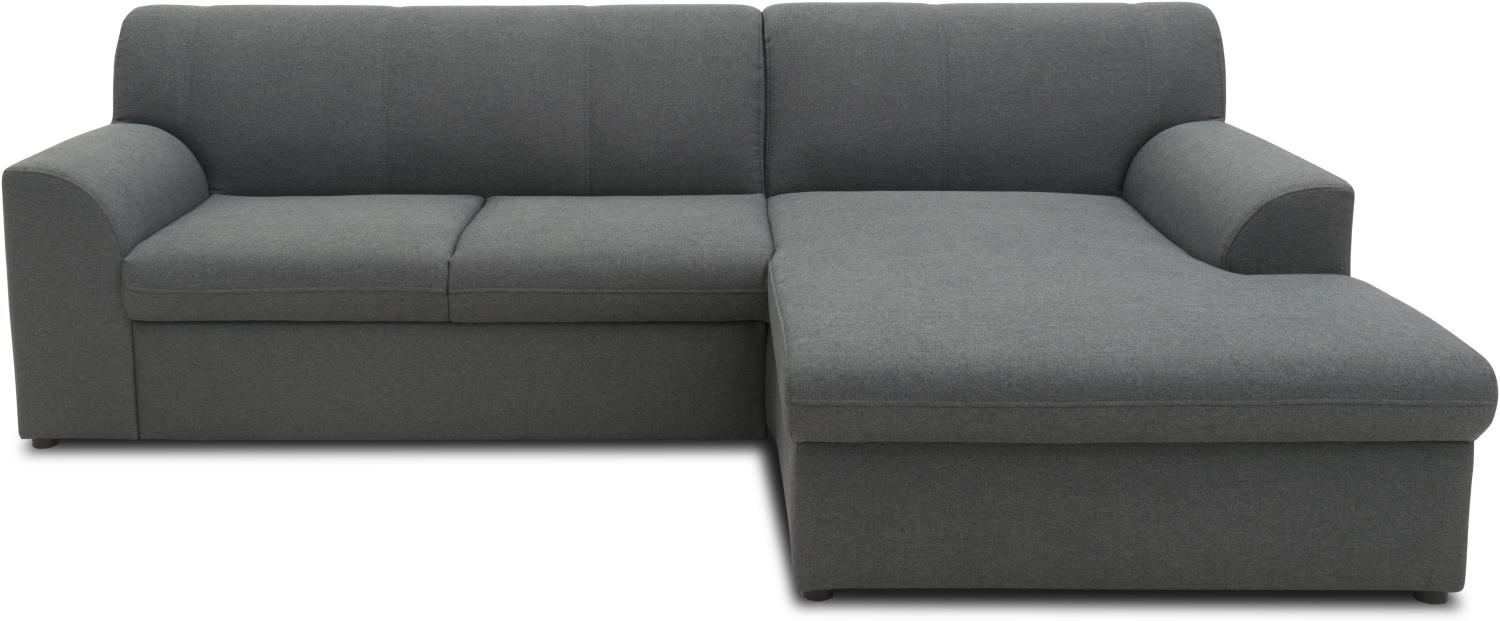 DOMO Collection Topper, Ecksofa mit Schlaffunktion, Webstoff grau, 245 x 155 cm Bild 1