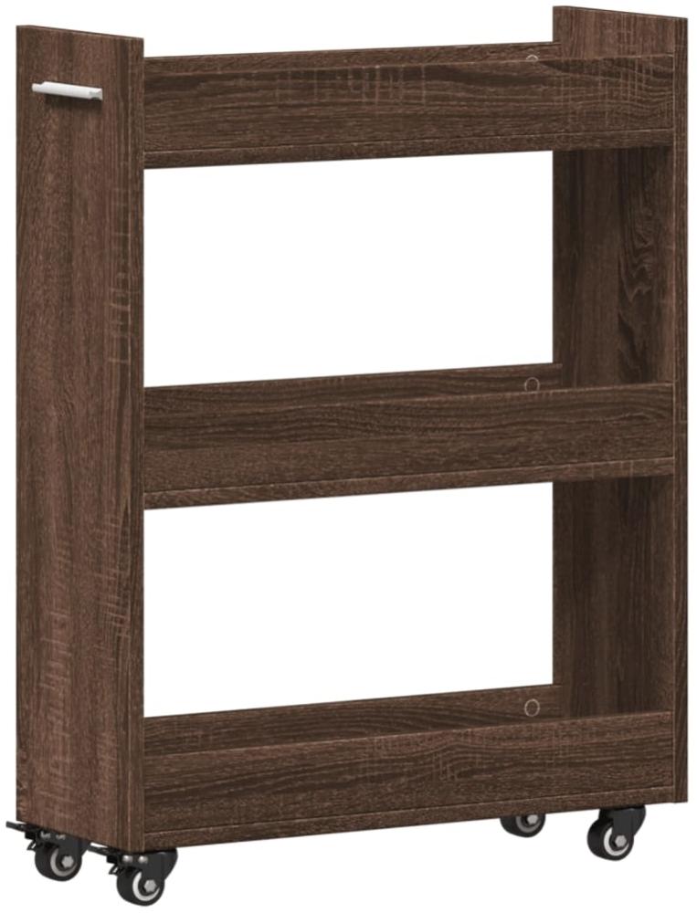 vidaXL Schrank mit Rollen Braun Eichen-Optik 60x22x79 cm Holzwerkstoff 840421 Bild 1