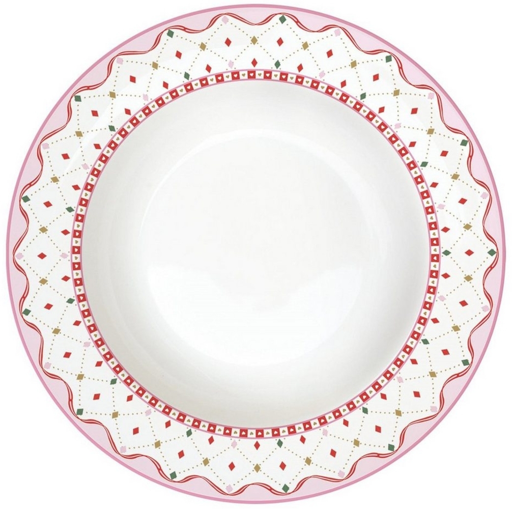 EasyLife Suppenteller Sweet Christmas, Spülmaschinengeeignet, Mehrfarbig, Motiv: Herzen Bild 1