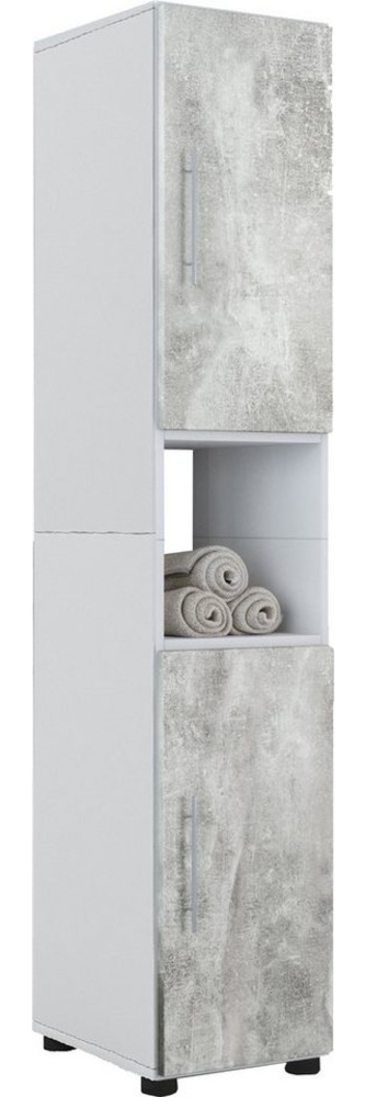 Flandu Badschrank Badmöbel Wandschrank Badezimmer Bad Möbel Schrank Beton optik Bild 1