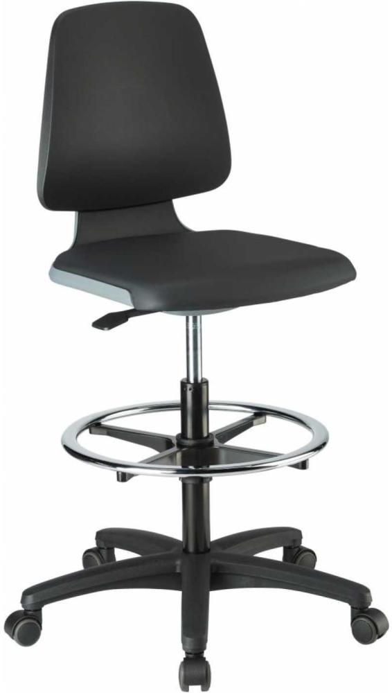 Stuhl Labsit 4 anthrazit Kst. -Leder,m. Rollen Bild 1