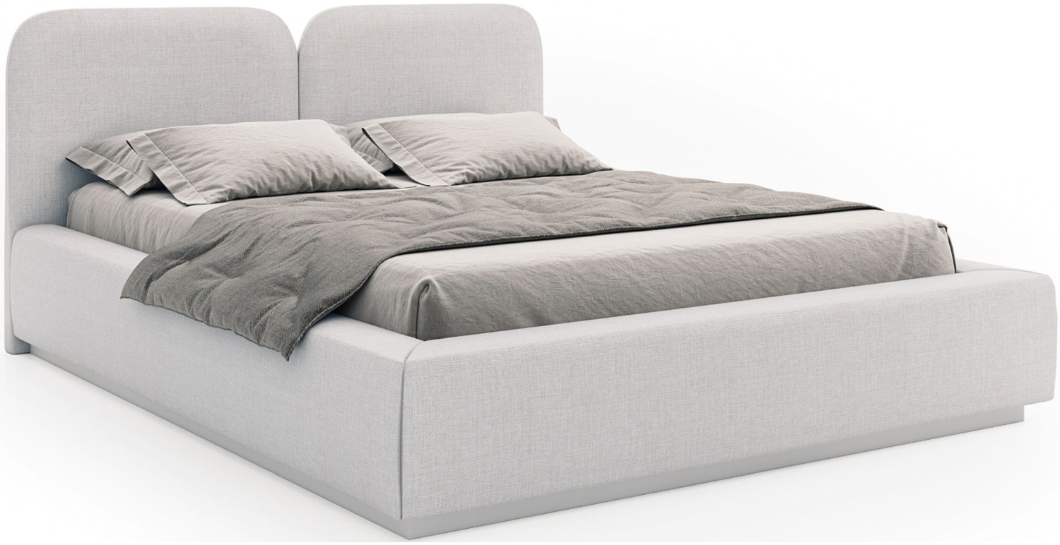 Selsey 'Comoves' Polsterbett 180x200 mit Chenillebezug, Bettkasten und Lattenrost, Hellgrau Bild 1