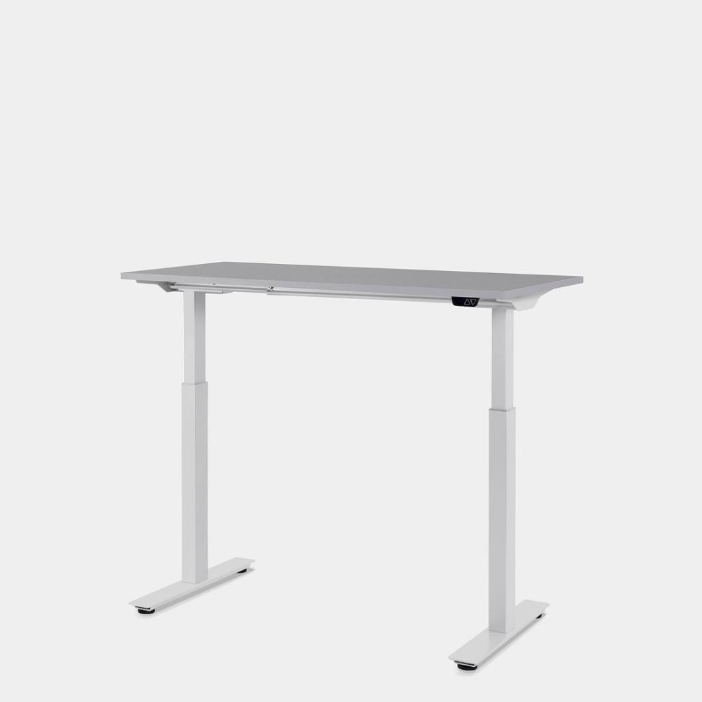 120 x 60 cm WRK21® SMART - Grau Uni / Weiss elektrisch höhenverstellbarer Schreibtisch Bild 1