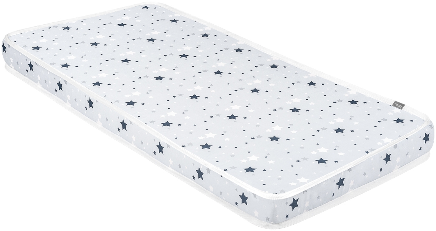 Kikkaboo Babybett Matratze Fantasia Stars 120 x 60 x 9 cm, Bezug aus Baumwolle grau Bild 1