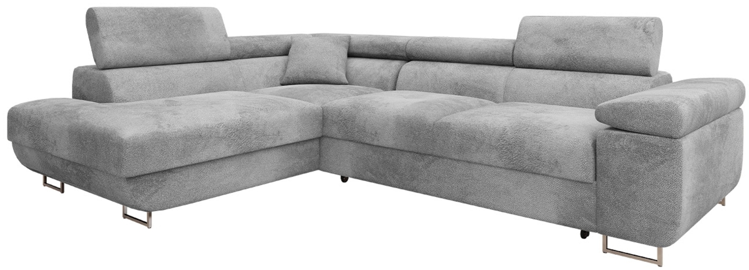 Ecksofa Torezio Premium mit Einstellbare Kopfstützen, Bettkasten und Schlaffunktion (Farbe: Sorriso 04, Seite: Links) Bild 1