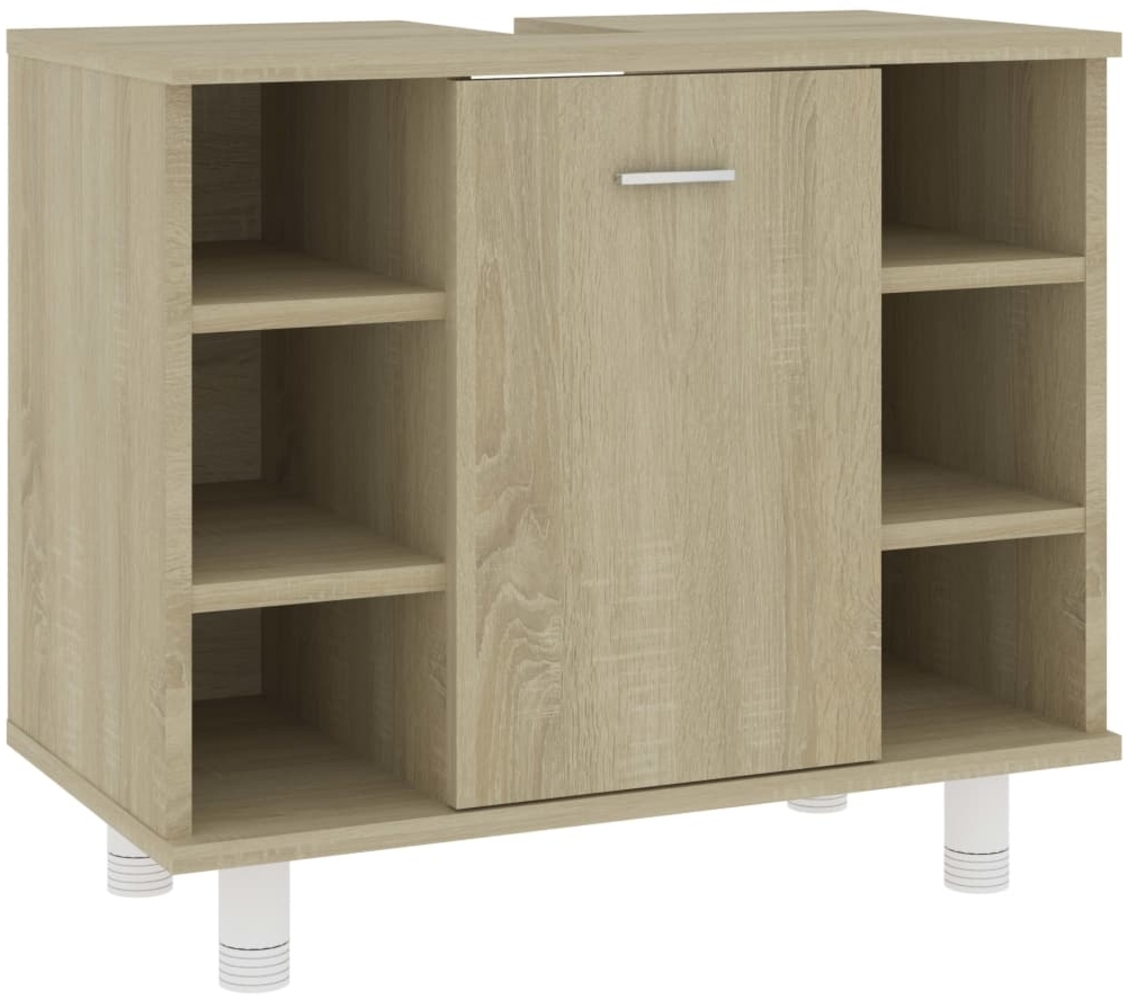 vidaXL Badezimmerschrank Sonoma-Eiche 60x32x53,5 cm Holzwerkstoff 802636 Bild 1